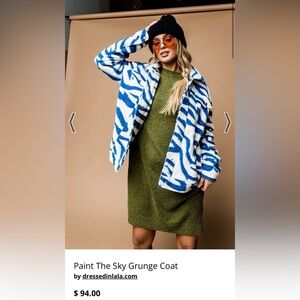 DIL woman’s Blue and White Jacket oversized size M